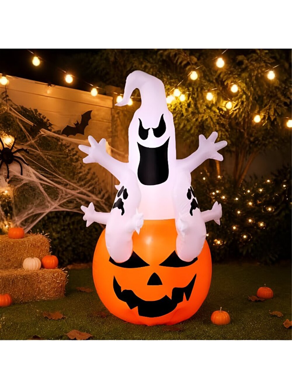 6FT Halloween Decorations Outdoor Inflatable Spooky Ghost Pumpkin